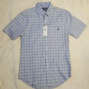 🆕️ Blue and Yellow Plaid Short Sleeve Polo Shirt